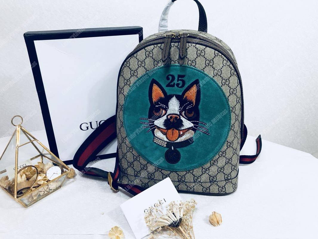G*u*i blue bosco patch gg sup*e backpack bag