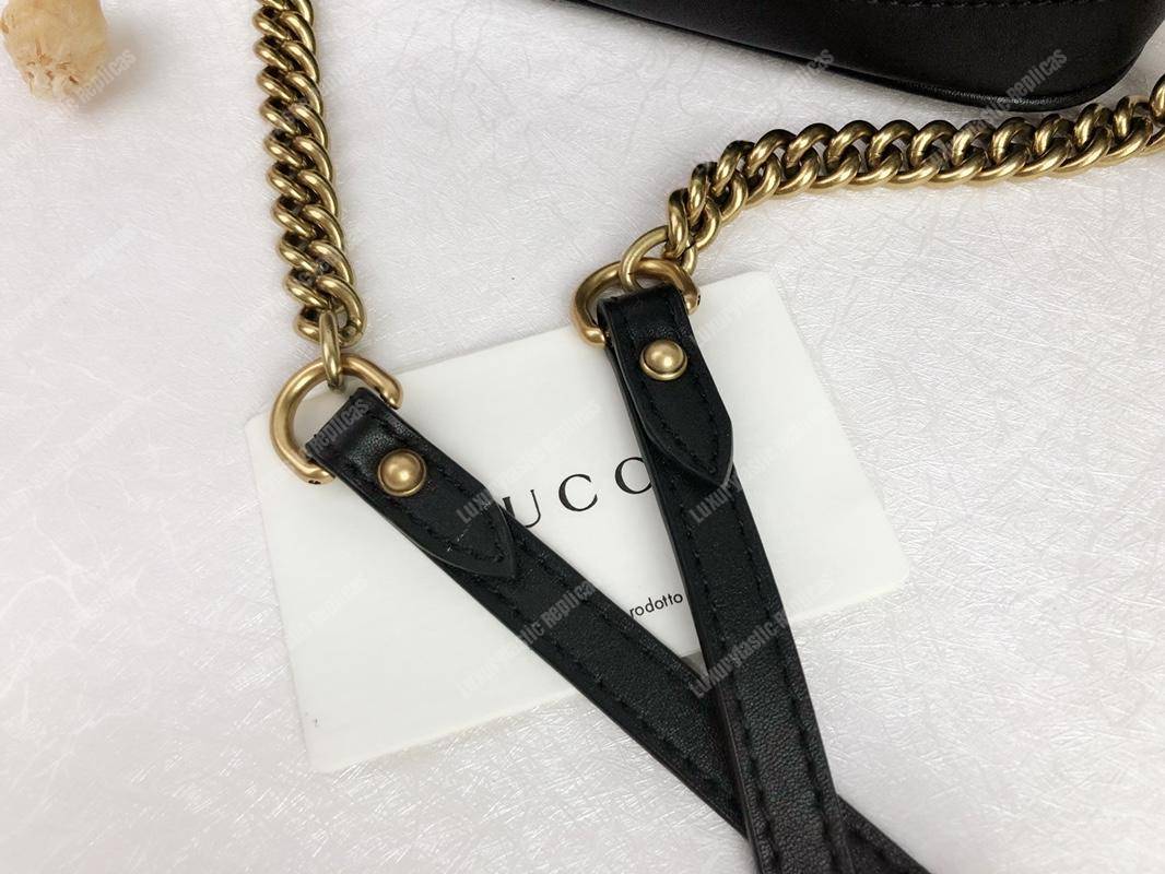 G*u*i gg marmont matelassé mini bag black