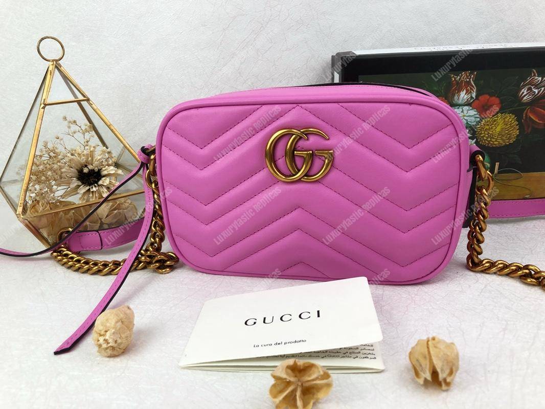 G*u*i gg marmont matelassé mini bag fuchsia