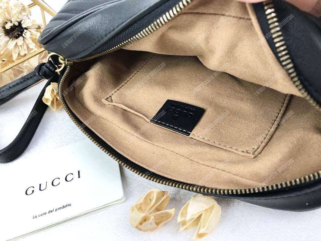 G*u*i gg marmont small matelassé shoulder bag black