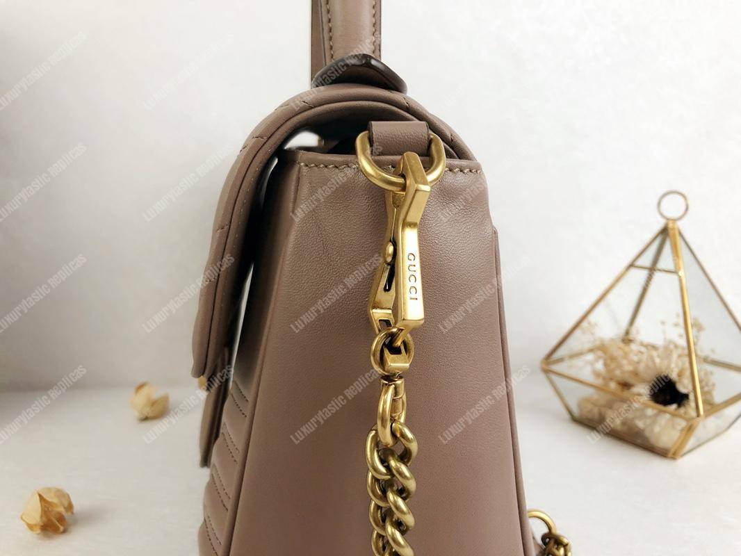 G*u*i gg marmont small top handle bag dusty pink matelasé