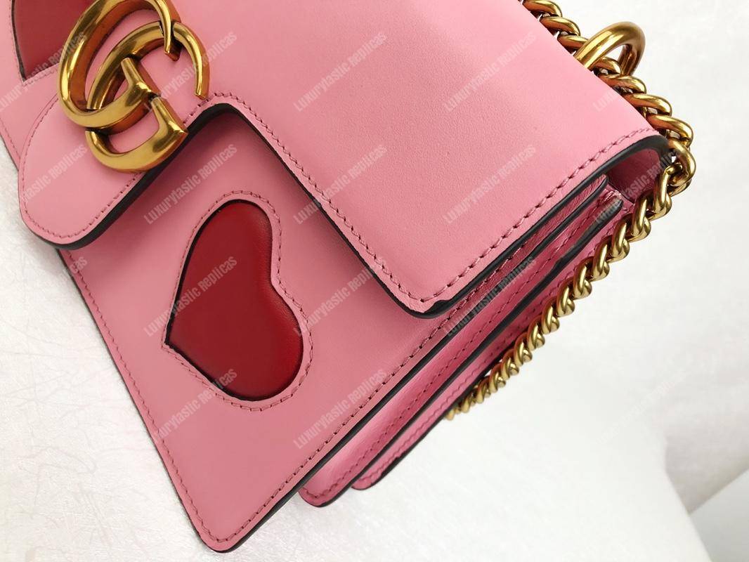 g*u*i gg marmont leather shoulder bag He**ts pink