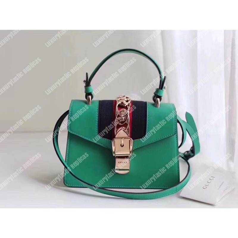 G*u*i sylvie leather mini bag green