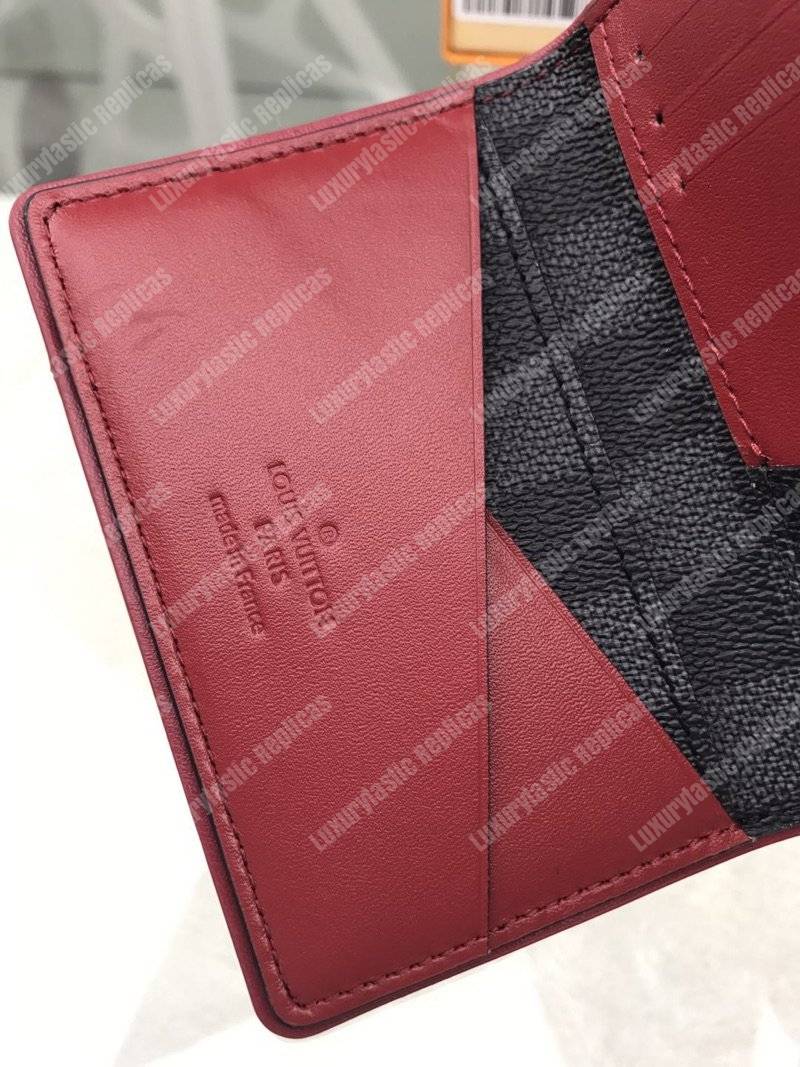 LV Pocket Organizer Damier Graphite Canvas Scarlet