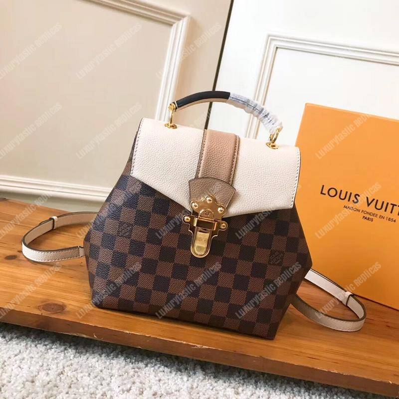 LV Clapton Backpack Damier Ebene Creme