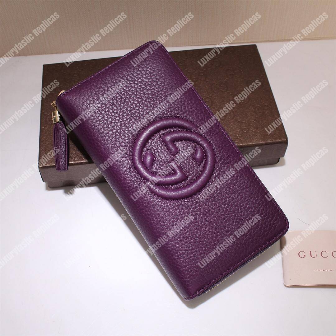 G*u*i soho zip around wallet purple