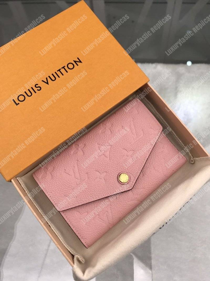 LV Curieuse Compact Wallet Monogram Empreinte Rose Poudre