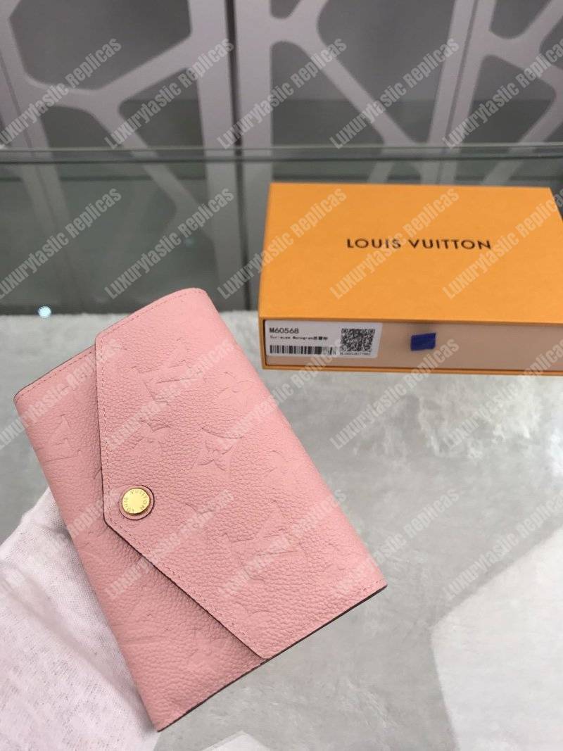 LV Curieuse Compact Wallet Monogram Empreinte Rose Poudre