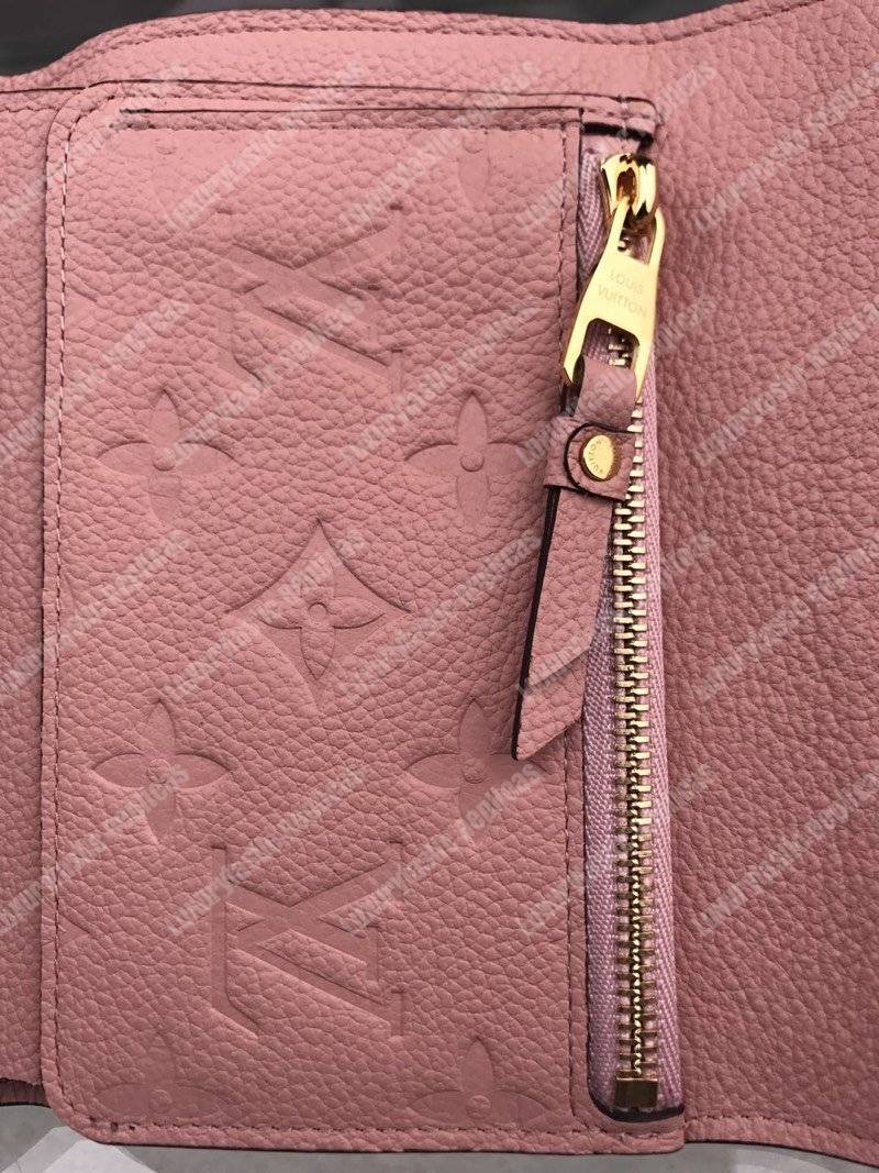 LV Curieuse Compact Wallet Monogram Empreinte Rose Poudre