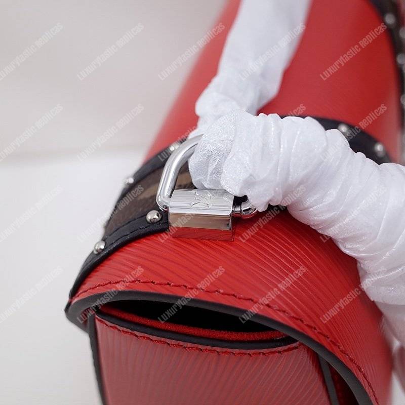 LV Twist MM Epi Leather V Signature Coquelicot
