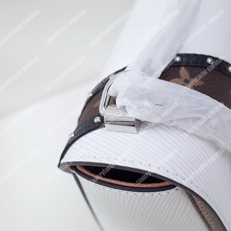 LV Twist MM Epi Leather V Signature Blanc
