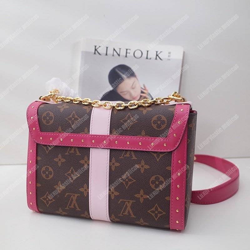 ﻿LV Twist MM Epi Leather With Monogram Canvas Pink