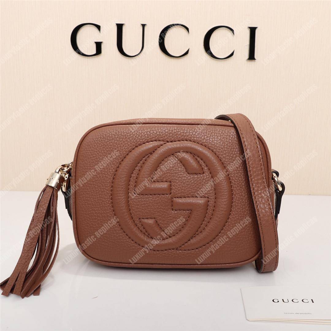 G*u*i soho small leather disco bag rose beige