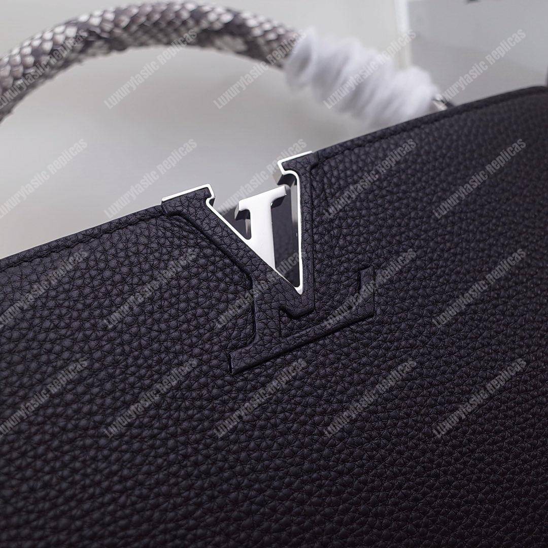 LV Capucines PM Noir Python Leather Trim