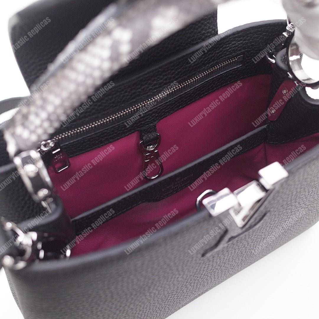 LV Capucines BB Noir Python Leather Trim