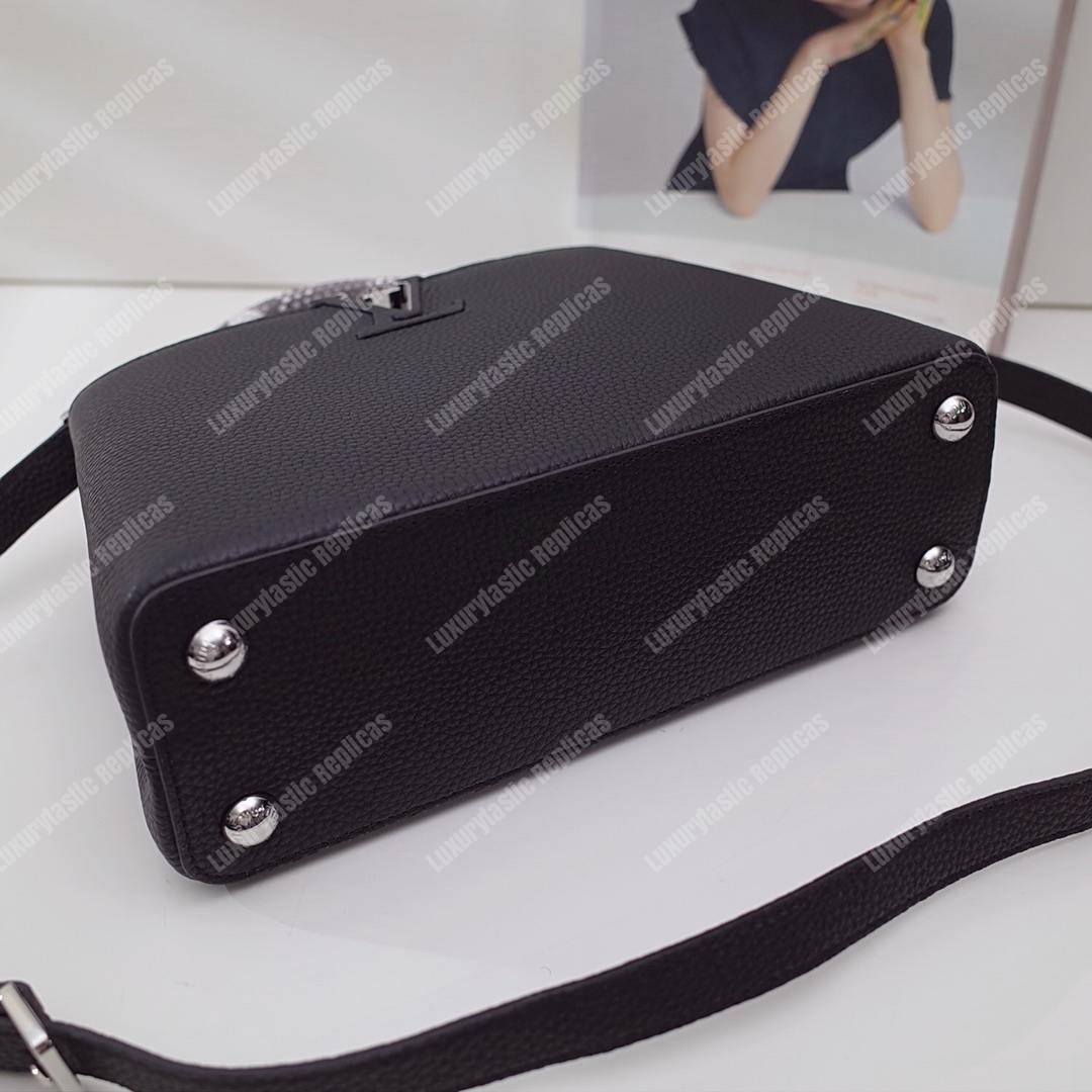 LV Capucines BB Noir Python Leather Trim