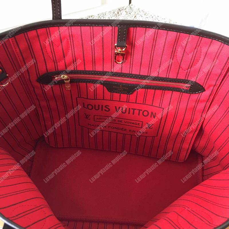 LV Neverfull MM Damier Ebene Cherise