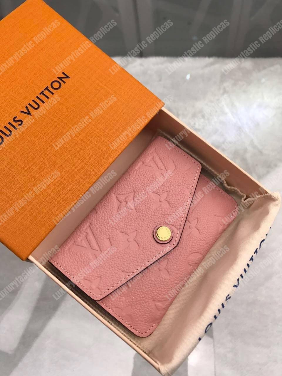 LV Key Pouch Monogram Empreinte Rose Poudre