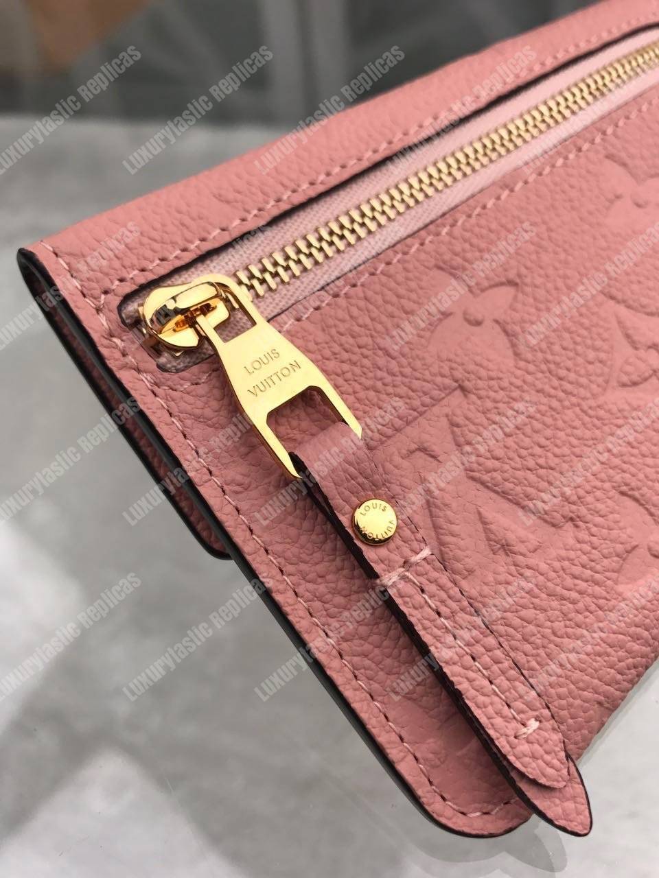 LV Key Pouch Monogram Empreinte Rose Poudre