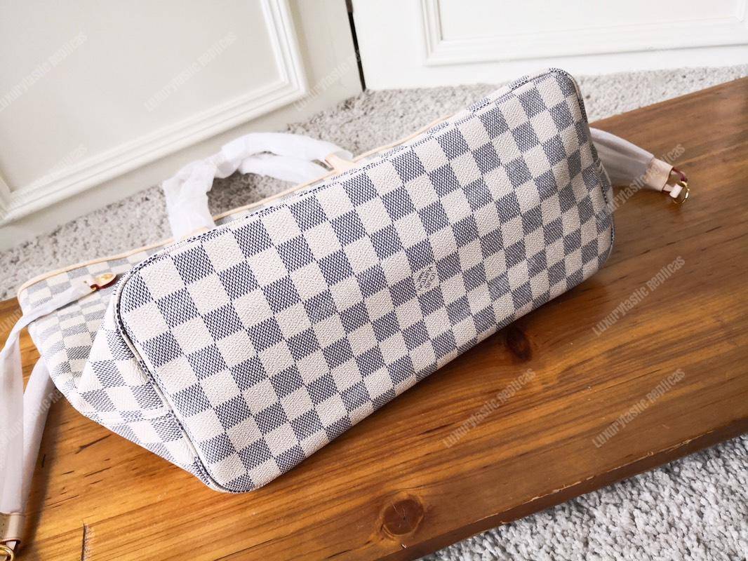 LV Neverfull MM Damier Azur Rose Ballerine