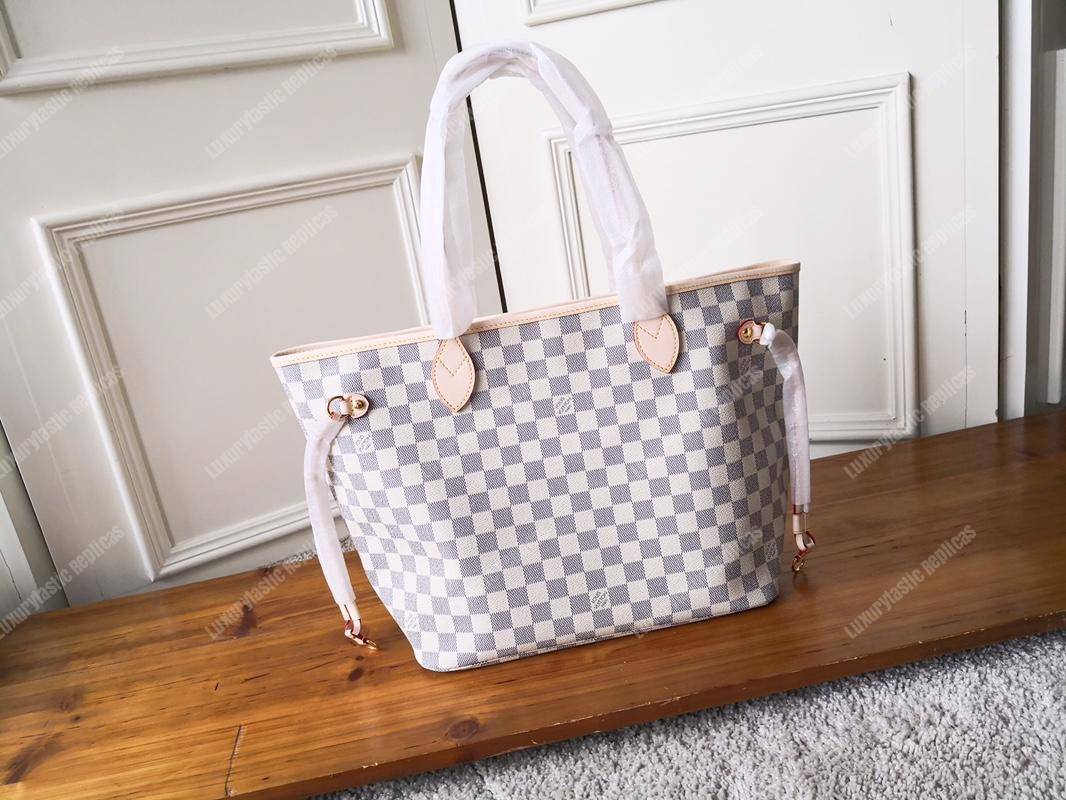 LV Neverfull MM Damier Azur Beige