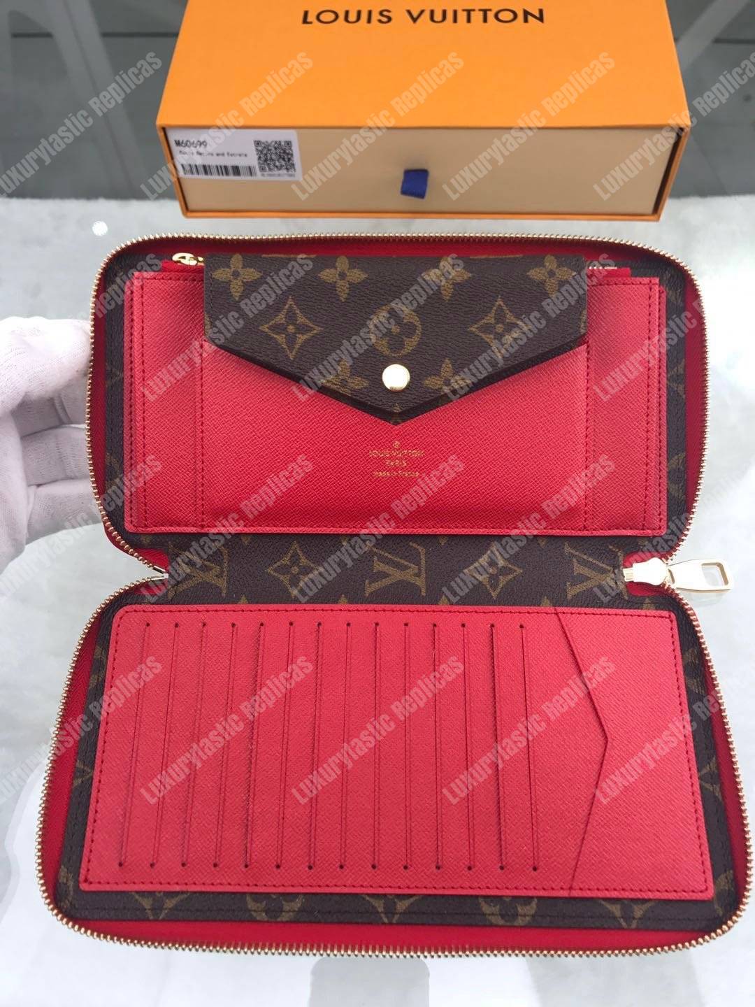 LV Daily Organizer Wallet Monogram Macassar Cerise