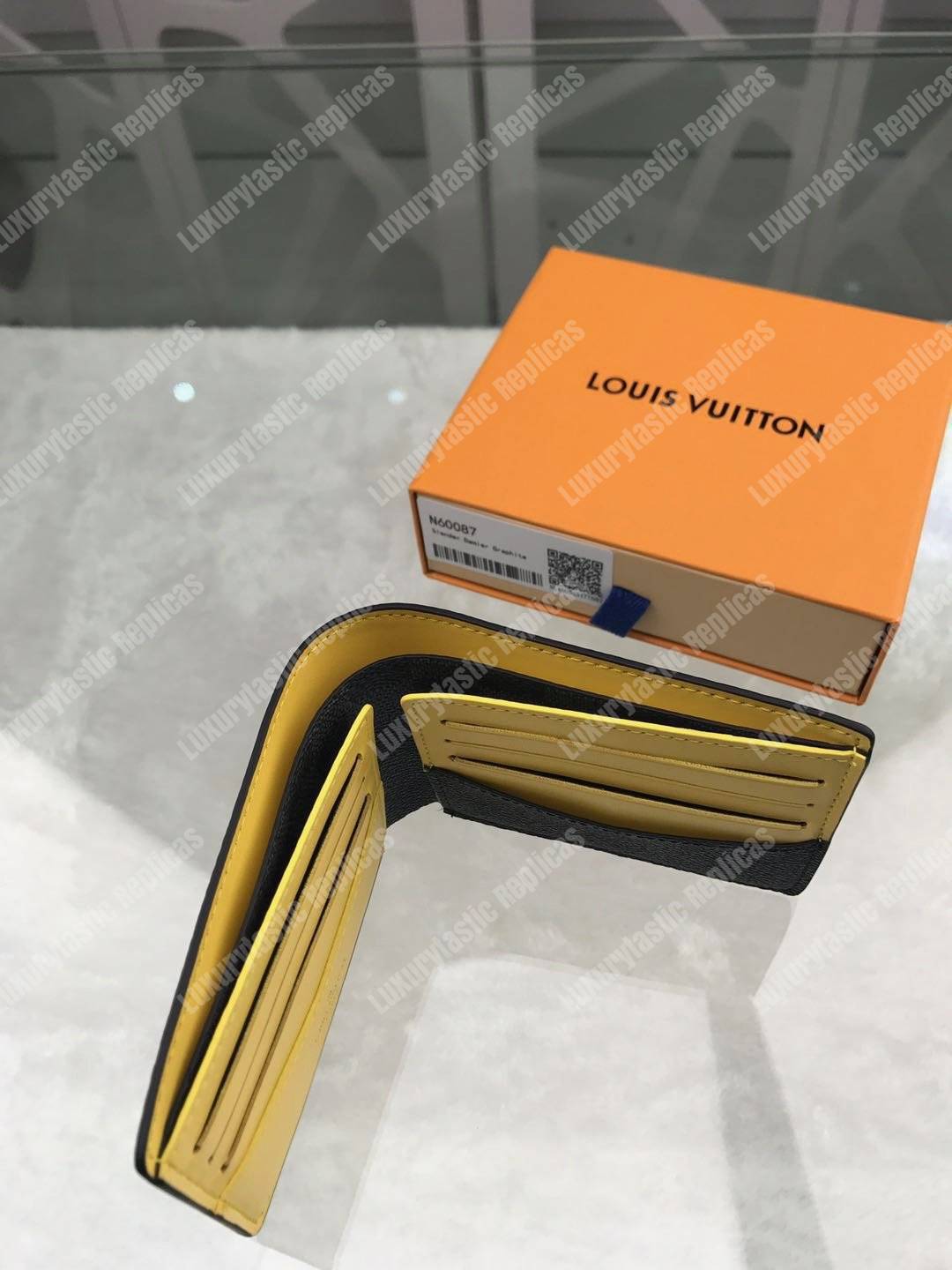 LV Slender Wallet Damier Graphite Yellow Stripe