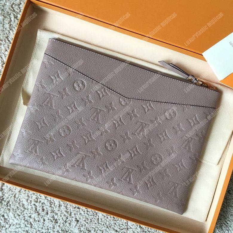 LV Daily Pouch Monogram Empreinte Gris