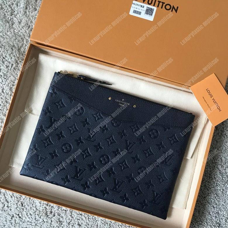 LV Daily Pouch Monogram Empreinte Bleu Infini