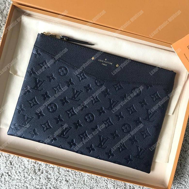 LV Daily Pouch Monogram Empreinte Bleu Infini