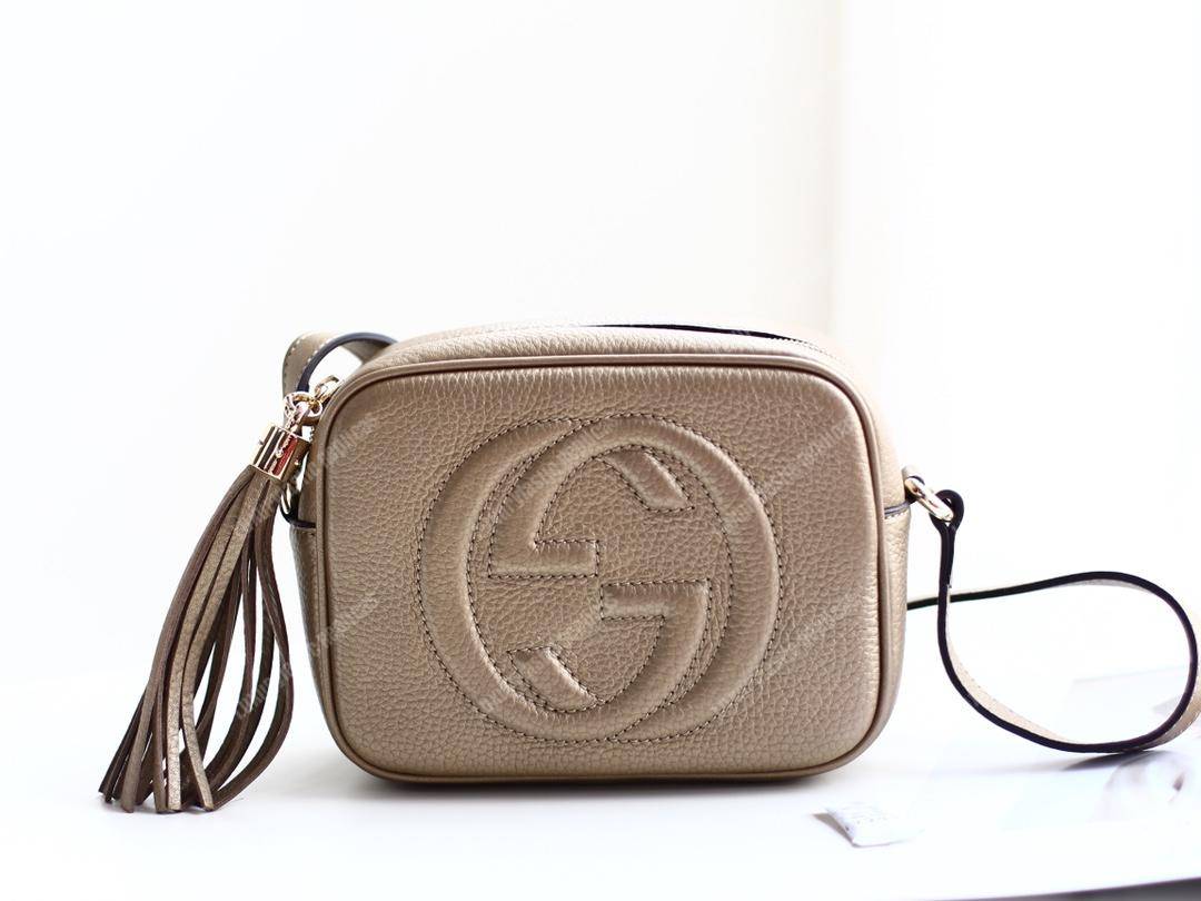 G*u*i soho small leather disco bag champagne