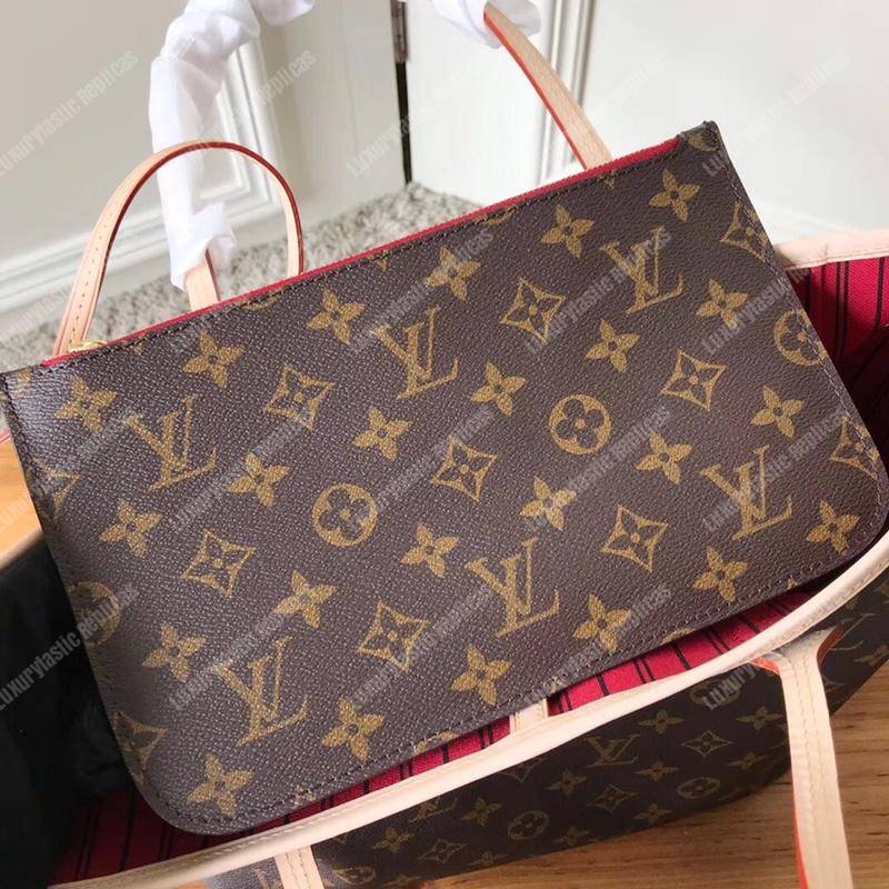 LV Neverfull MM Monogram Cherise