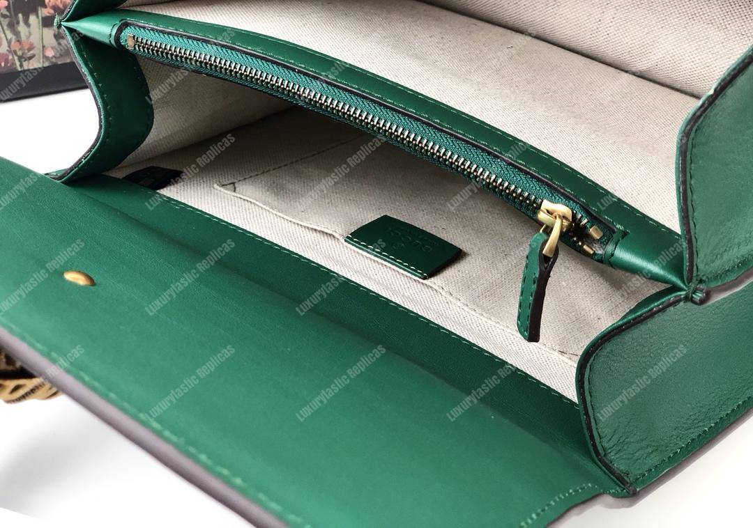 G*u*i dionysus medium smooth leather bamboo top handle bag green/blue/red