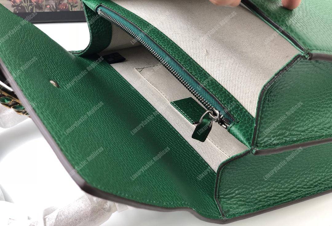 G*u*i dionysus medium grainy leather bamboo top handle bag green