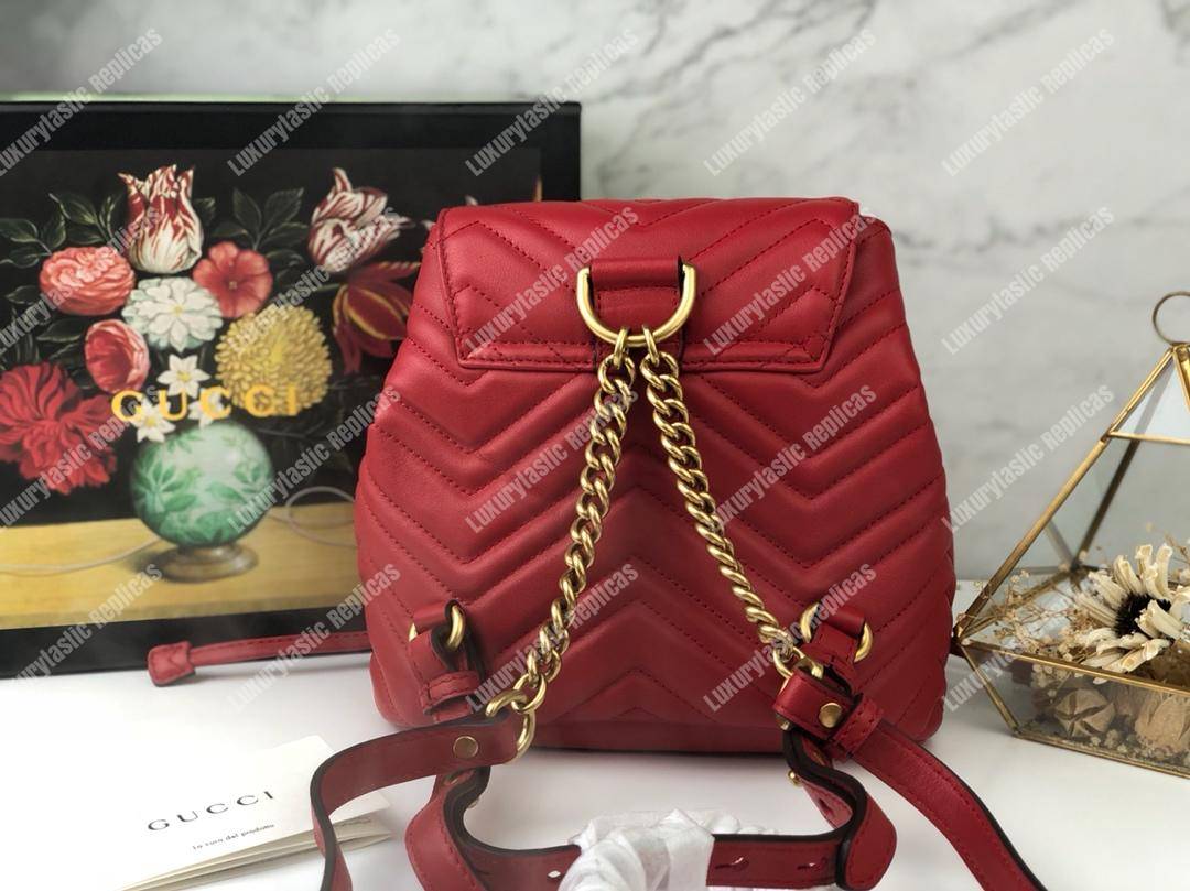 G*u*i gg matelassé marmont backpack bag hibiscus red
