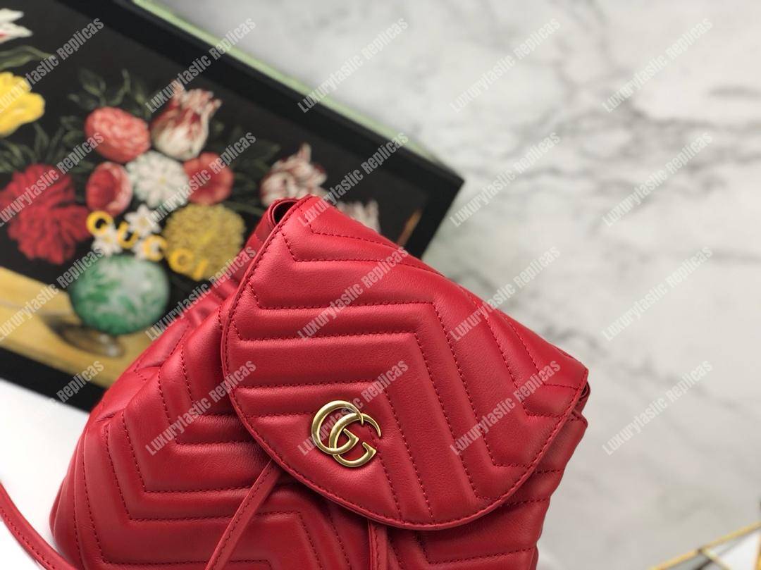 G*u*i gg matelassé marmont backpack bag hibiscus red