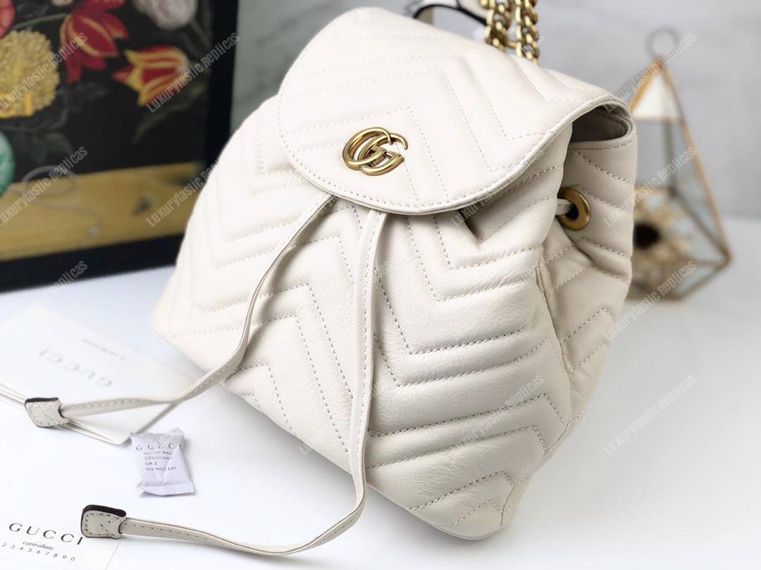 G*u*i gg matelassé marmont backpack bag white