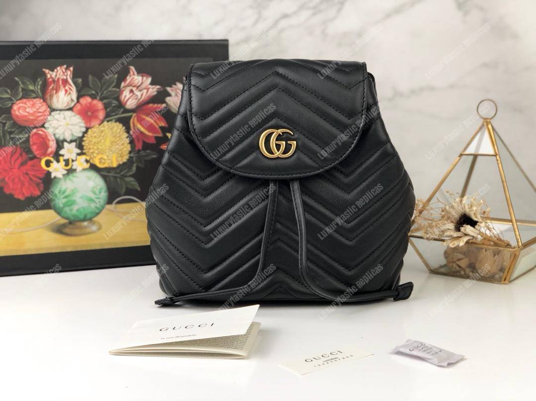 G*u*i gg matelassé marmont backpack bag black