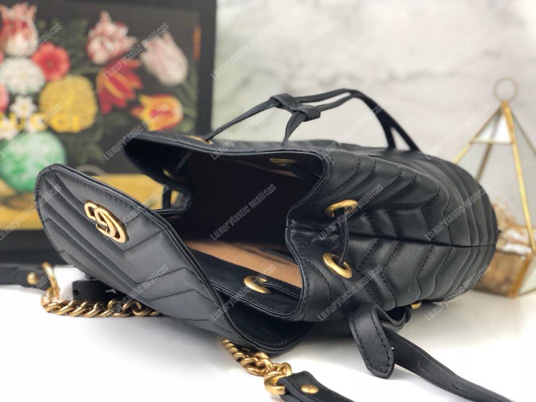 G*u*i gg matelassé marmont backpack bag black