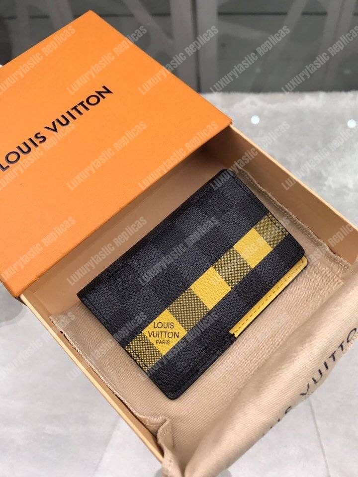 LV Pocket Organizer Damier Graphite Yellow Stripe