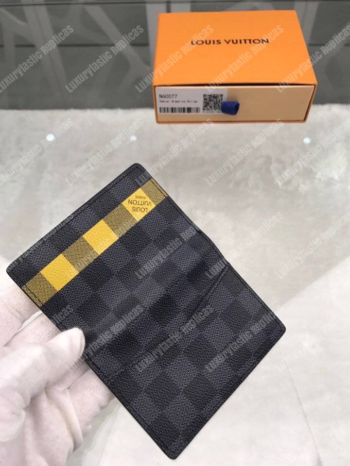 LV Pocket Organizer Damier Graphite Yellow Stripe