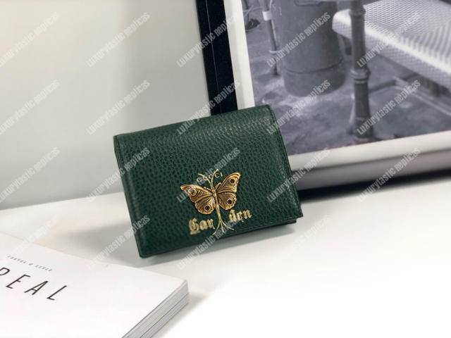 G*u*i garden leather wallet green with butterfly