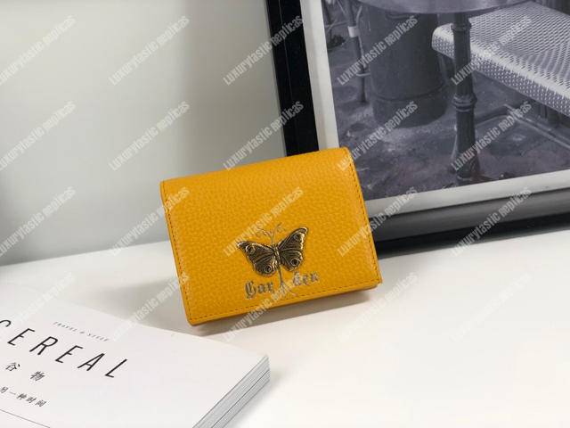 G*u*i garden leather wallet yellow with butterfly