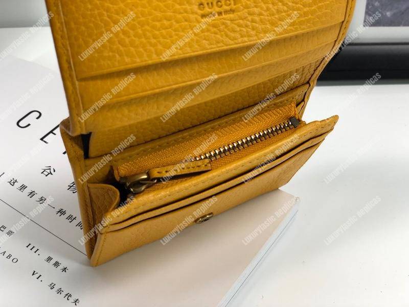 G*u*i garden leather wallet yellow with butterfly
