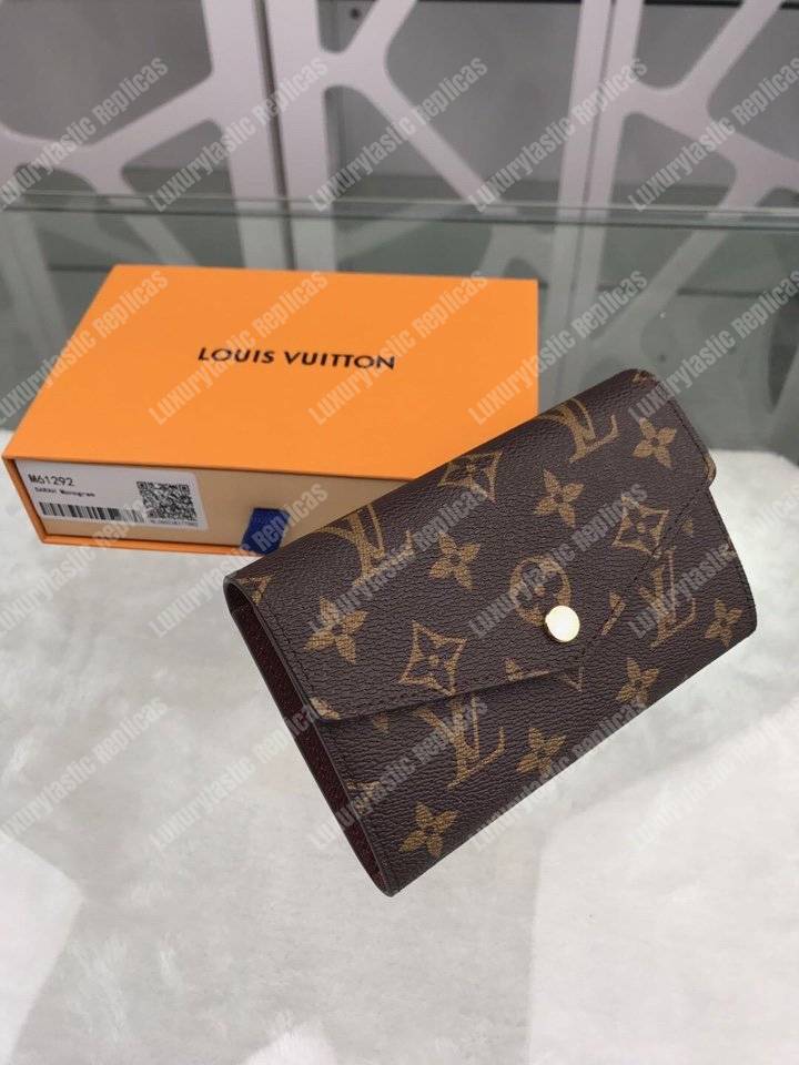 LV Sarah Compact Wallet Monogram Canvas Brown