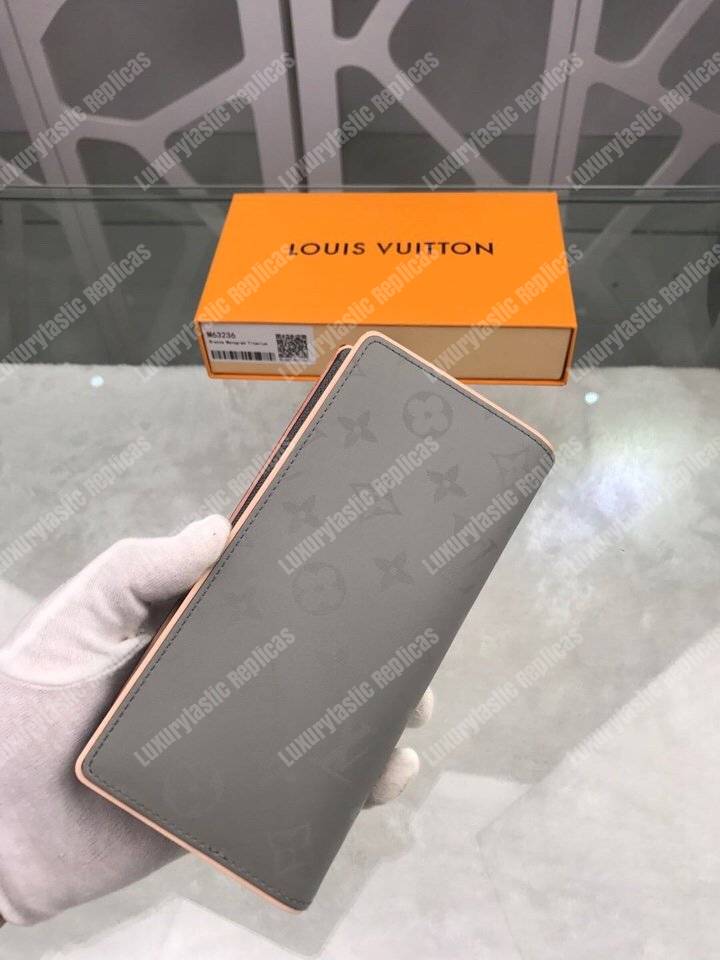 LV Brazza Wallet Monogram Titanium Gray