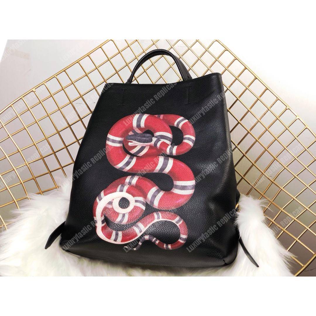 G*u*i kingsnake print leather backpack bag
