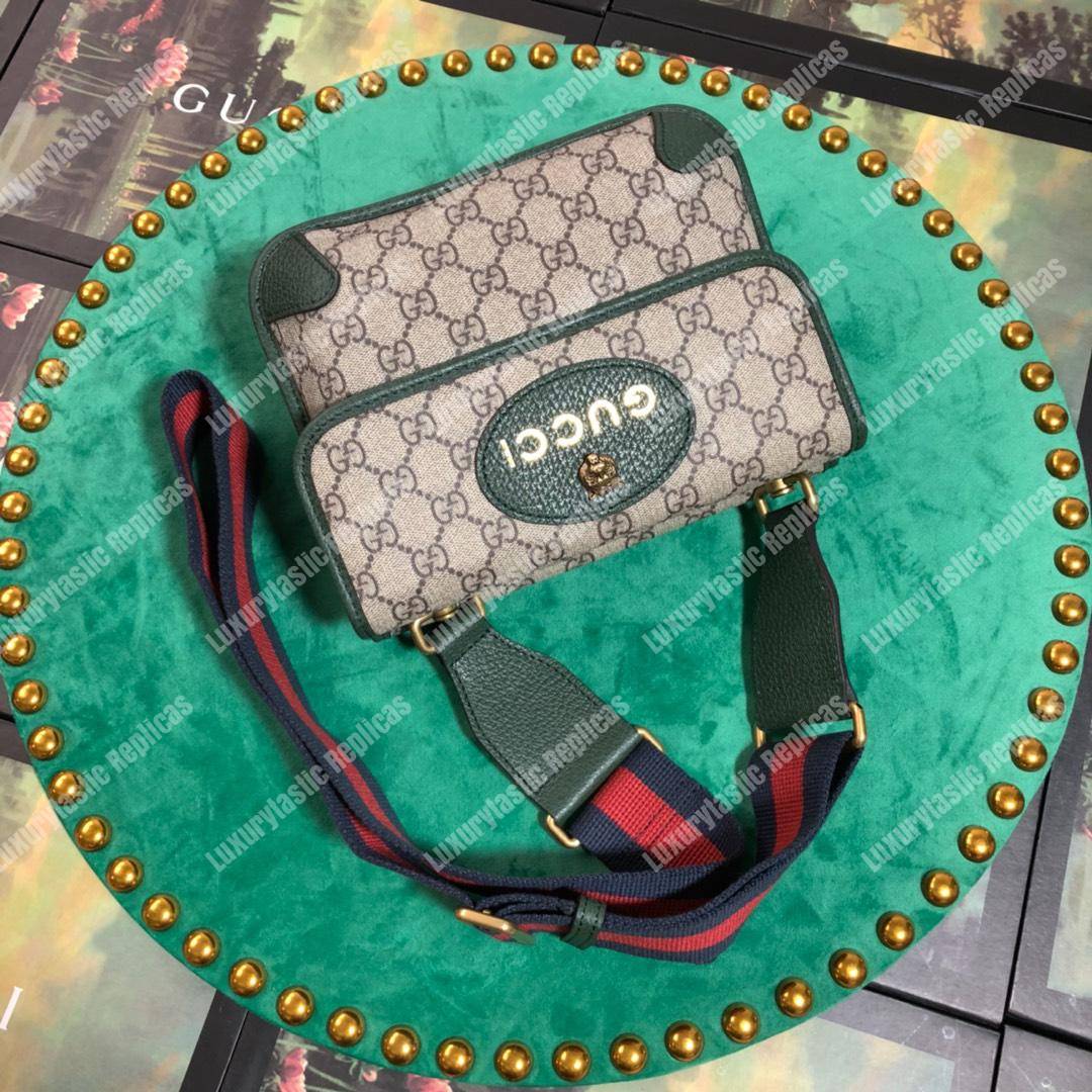 G*u*i neo vintage messenger small bag dark green trim