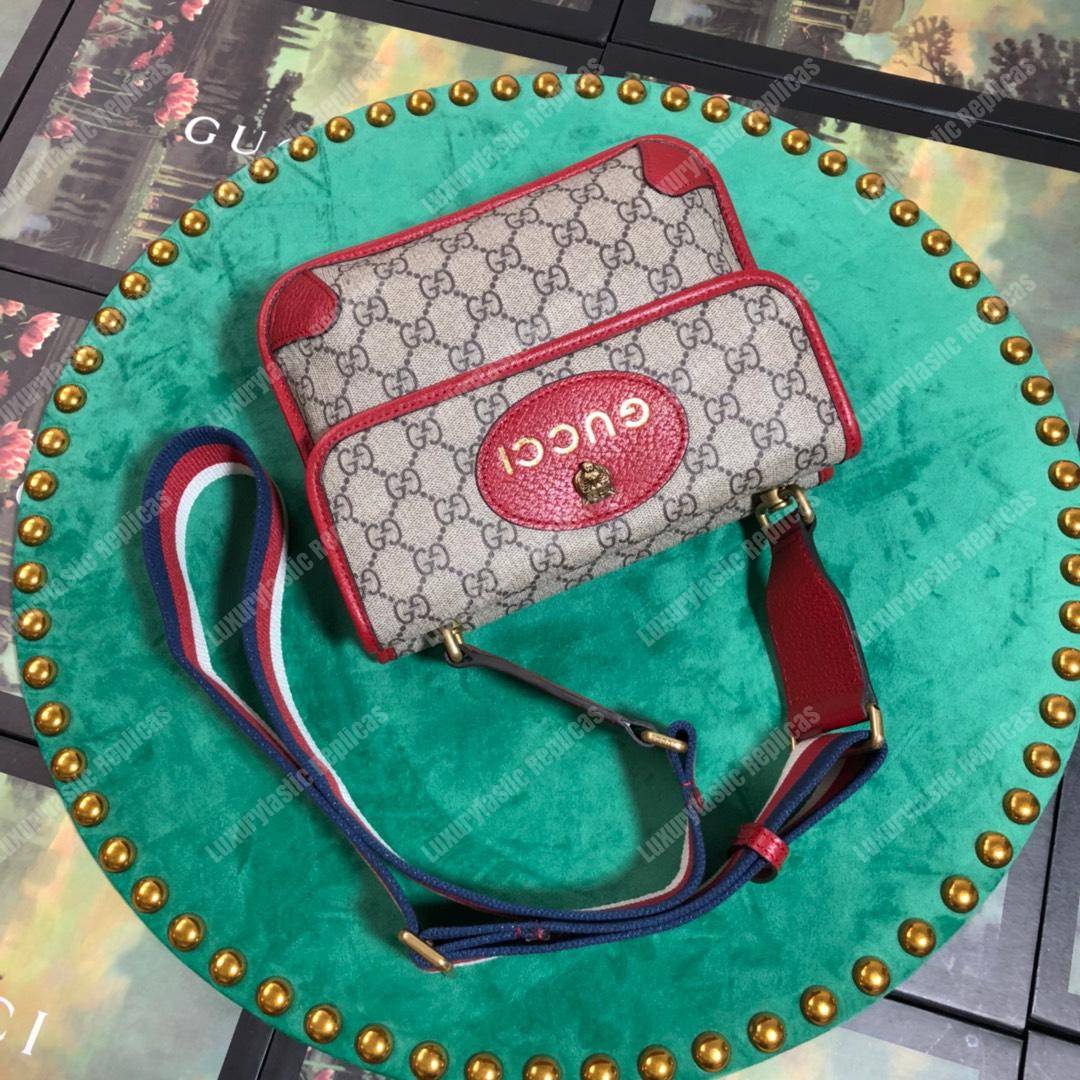 G*u*i neo vintage messenger small bag red trim