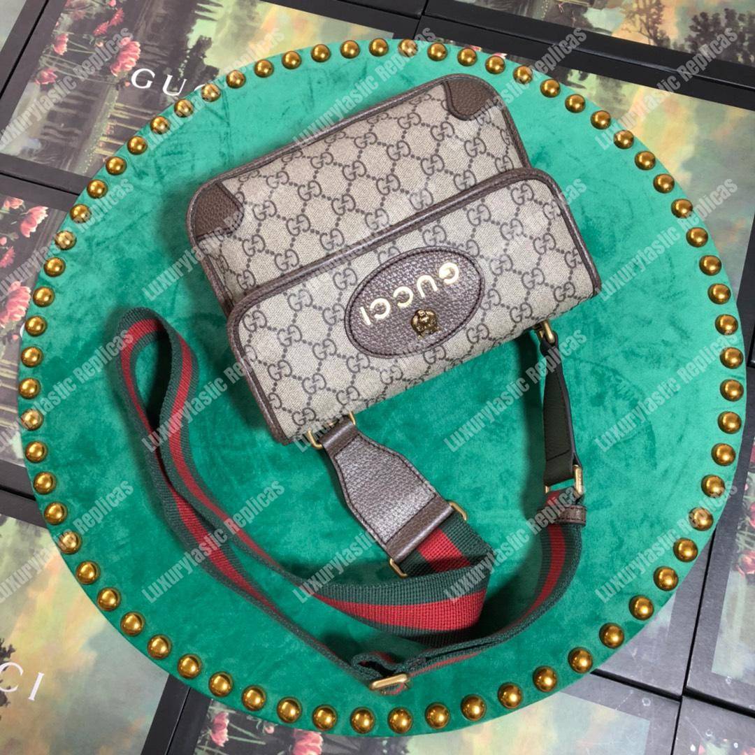 G*u*i neo vintage messenger small bag gray trim